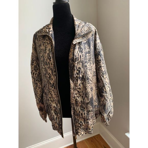 PRISTINE VINTAGE SILK BOMBER JACKET🤎🖤 - Picture 2 of 4